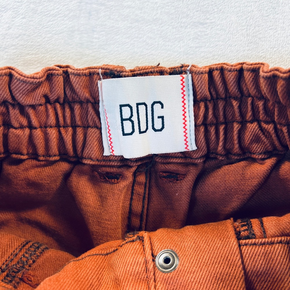 BDG Urban Outfitters Rust Orange Cargo Pants High Waisted Straight Leg Size 28 - Picture 3 of 8